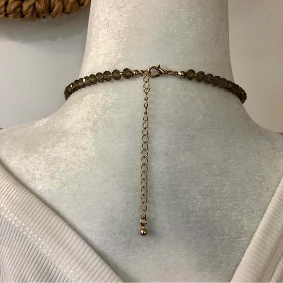 Polished Stone with Faceted Glass Bead Necklace - Picture 4 of 9